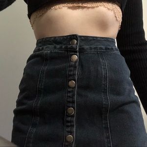 Black Button Up Skirt